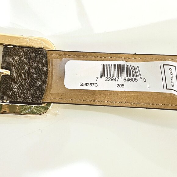Michael Kors Womens Large Logo Belt Brown Leather main image 4